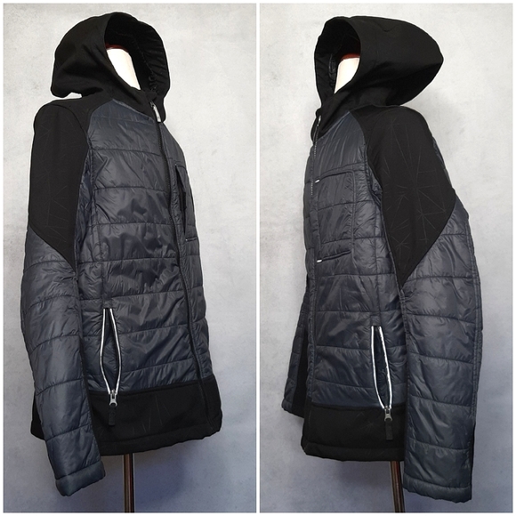 Gerry Black & Gray Boys XL Quilted Hooded Jacket with zipper - Picture 4 of 9
